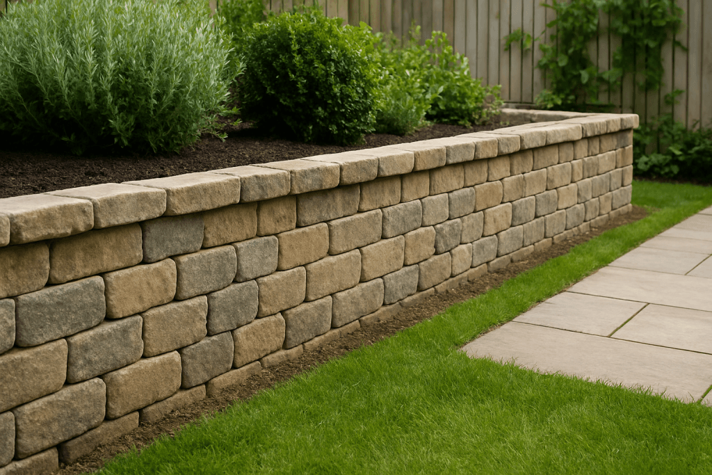 Durable stone garden wall built with a strong foundation and proper drainage for long-lasting stability