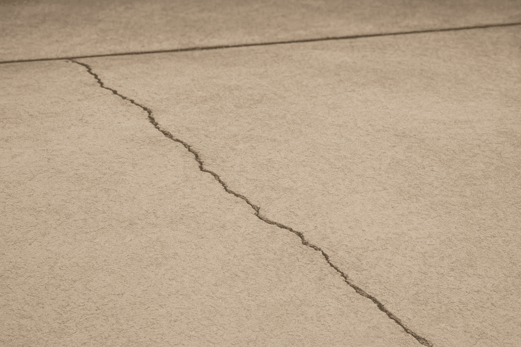 Cracked concrete surface showing early signs of damage