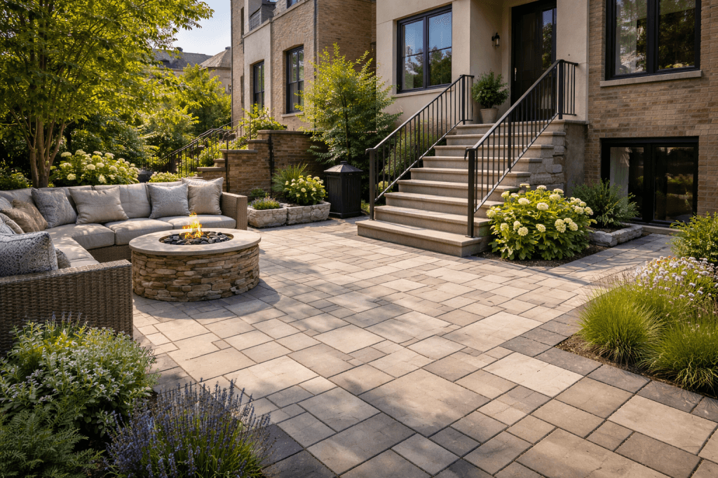 Paver installation Brooklyn patio and walkway with durable stone pavers