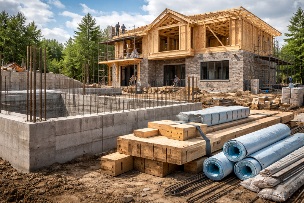 Durable construction materials used in modern residential building